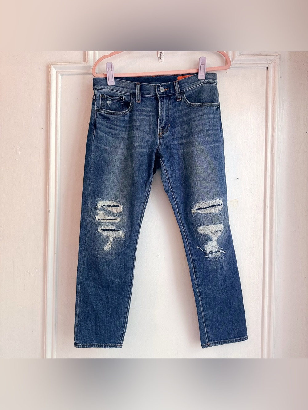 The Jean Shop NYC Ellen Pants distressed embroidered embellished size 26 women’s